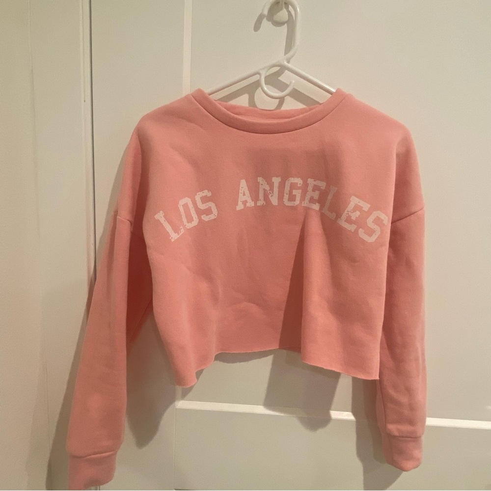 Cropped pink and white sweater (Los Angeles) from abound